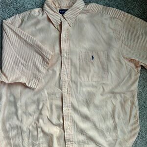 Ralph Lauren Men's Yellow Striped Shirt XL 100% cotton